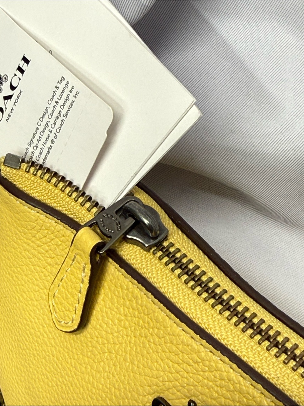 (new+tag) Coach large wristlet nolita 19 sunflower yellow fit iPhone Pro Max - Picture 7 of 12